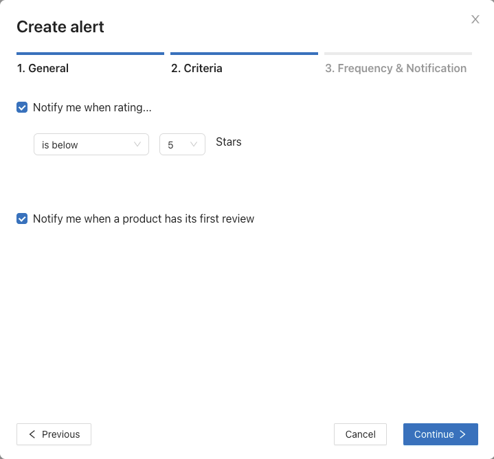 Create alerts step one